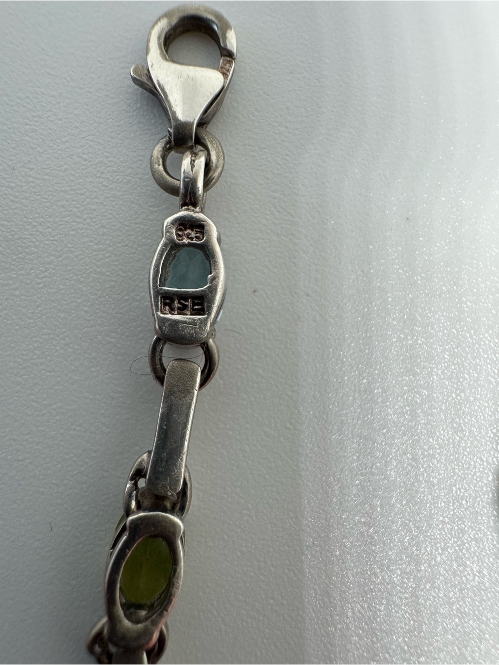 925 Sterling Silver Multi Gemstone Bracelet Topaz Garnet Amethyst 7.25" 8.2g - Picture 8 of 17
